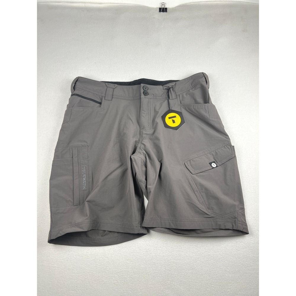 Truewerk T1 Werkshort Womens 16W Grey Technical Workwear Cargo Hiking Shorts NEW